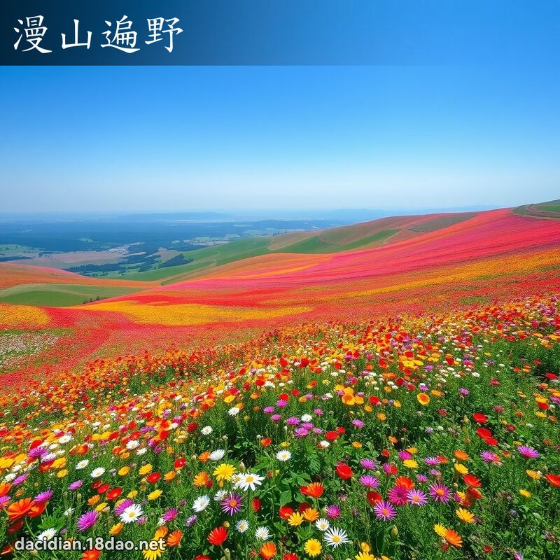 漫山遍野 - 國語大辭典配圖