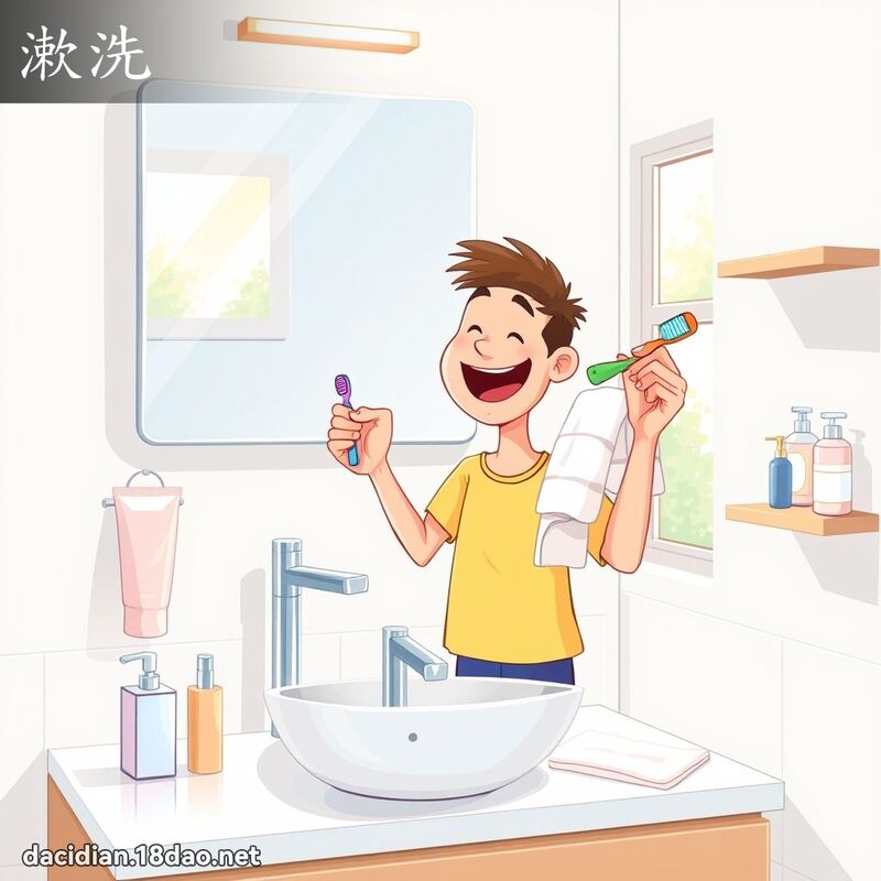 漱洗 - 國語大辭典配圖