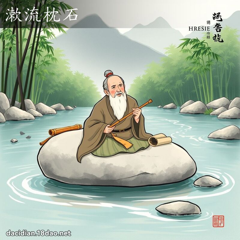 漱流枕石 - 国语大辞典配图