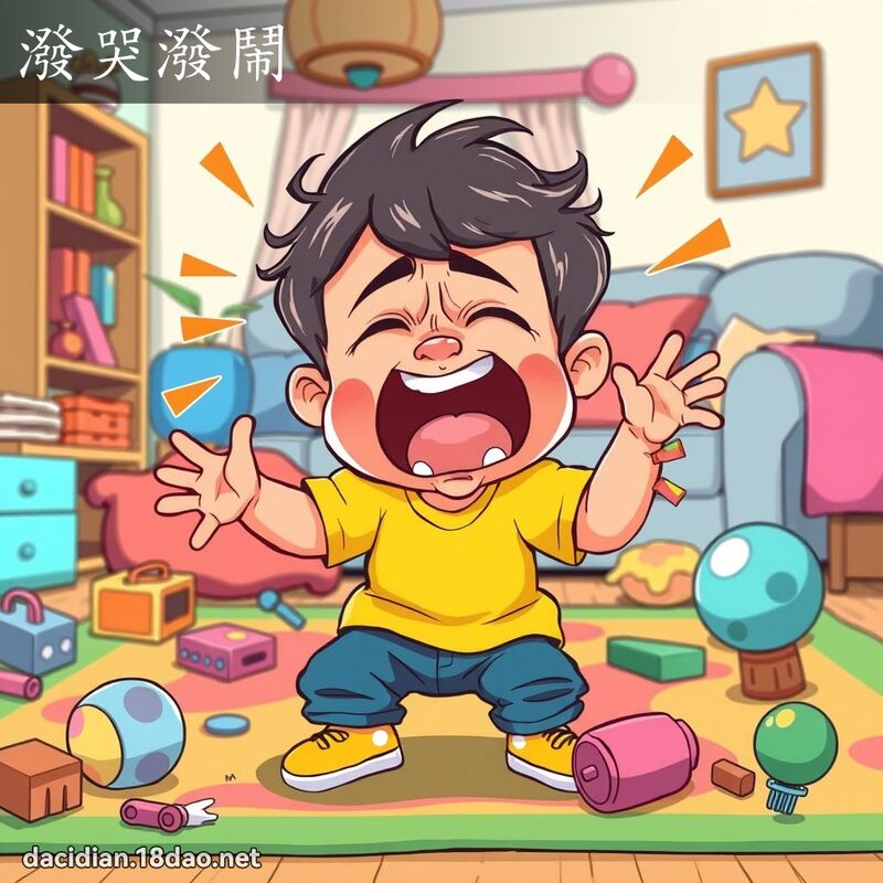 潑哭潑鬧 - 國語大辭典配圖