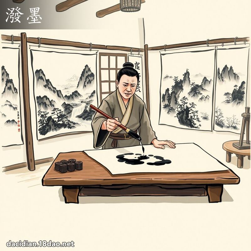 泼墨 - 国语大辞典配图