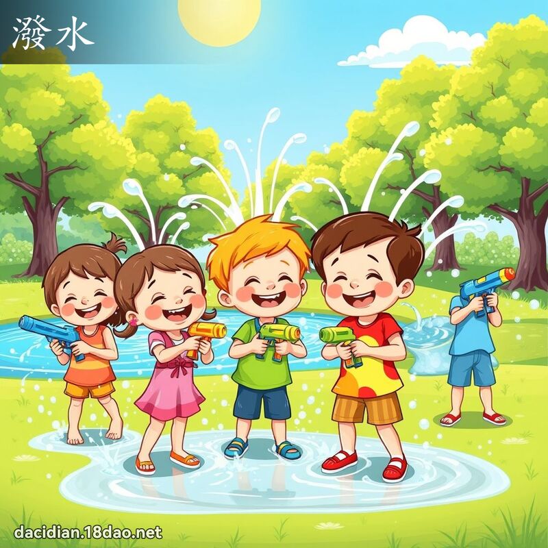 潑水 - 國語大辭典配圖