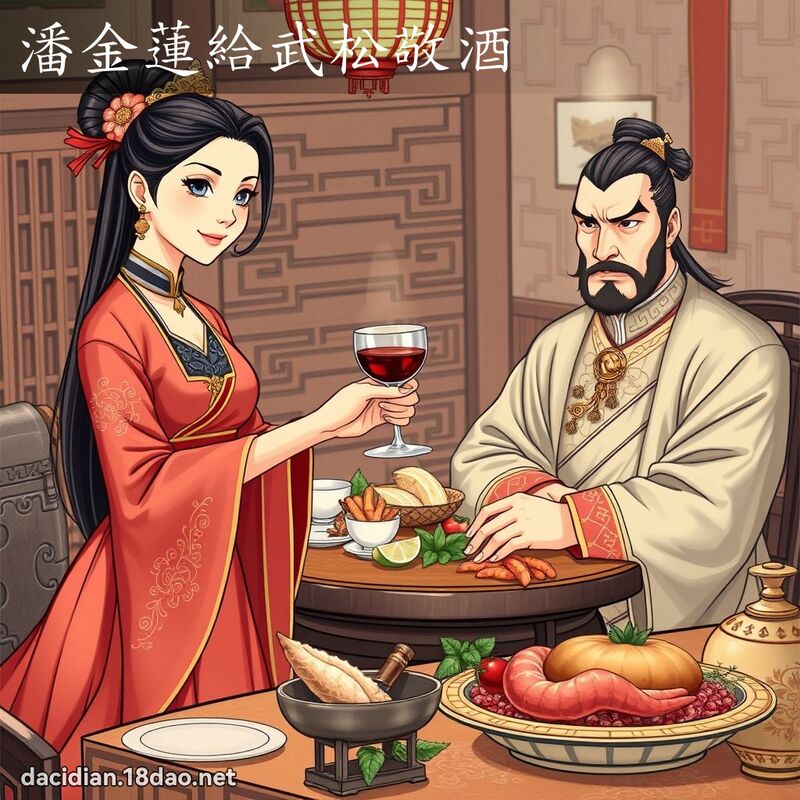潘金莲给武松敬酒 - 国语大辞典配图