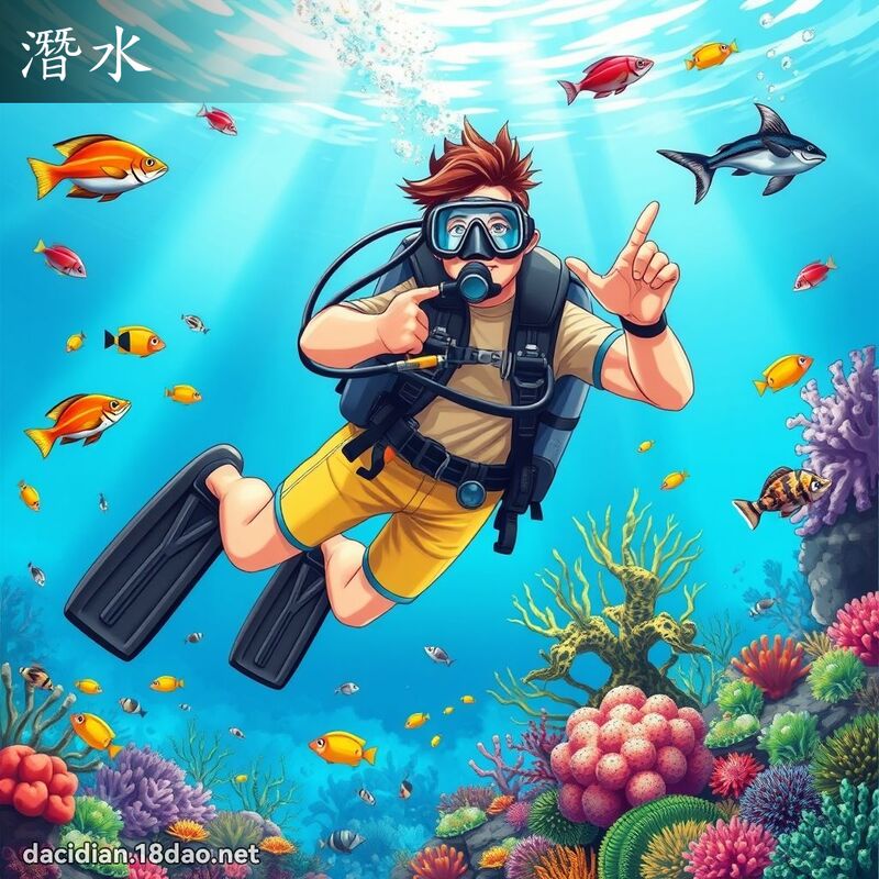 潛水 - 國語大辭典配圖