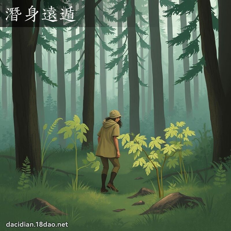 潛身遠遁 - 國語大辭典配圖