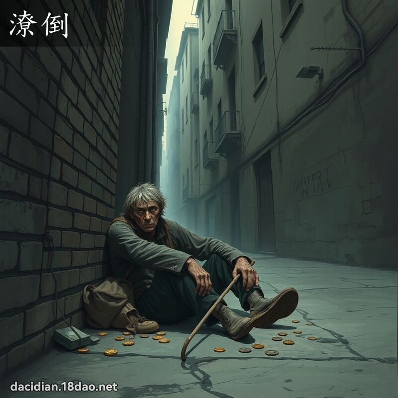 潦倒 - 國語大辭典配圖
