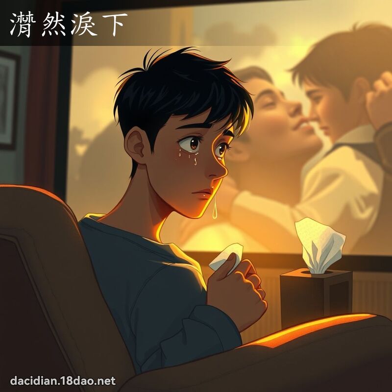 潸然淚下 - 國語大辭典配圖