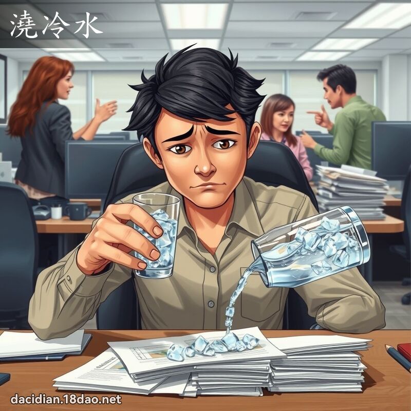 浇冷水 - 国语大辞典配图