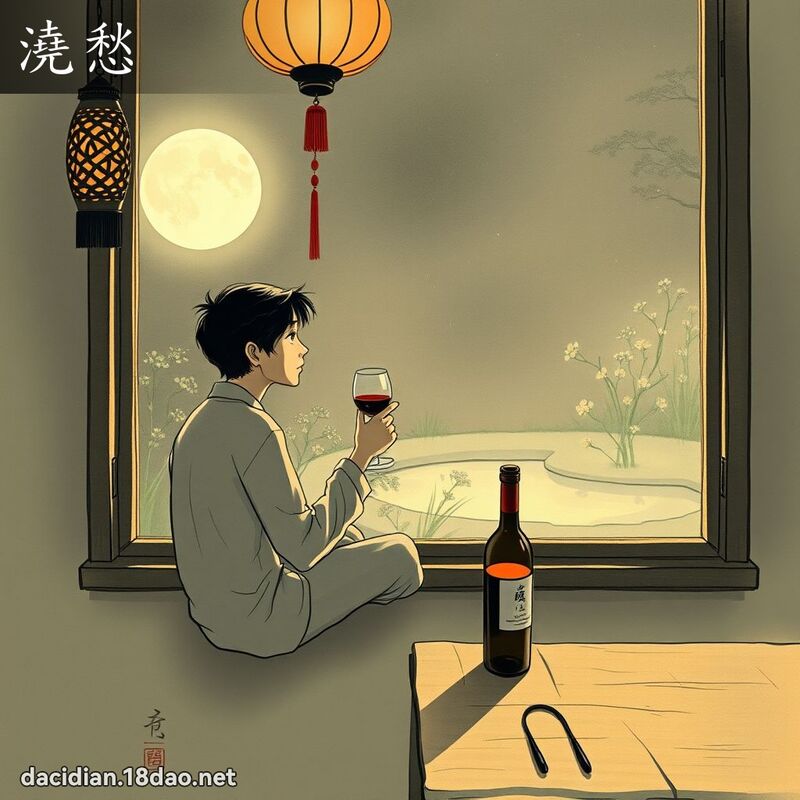 浇愁 - 国语大辞典配图