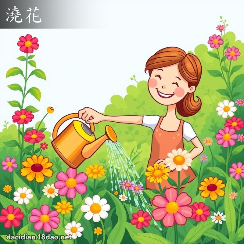 澆花 - 國語大辭典配圖