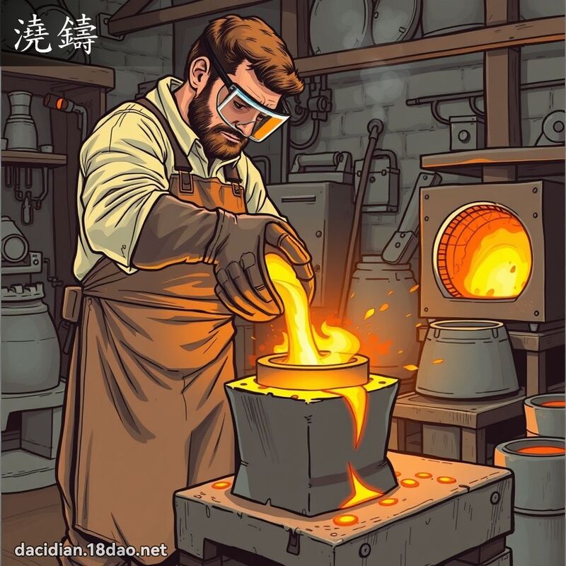 澆鑄 - 國語大辭典配圖