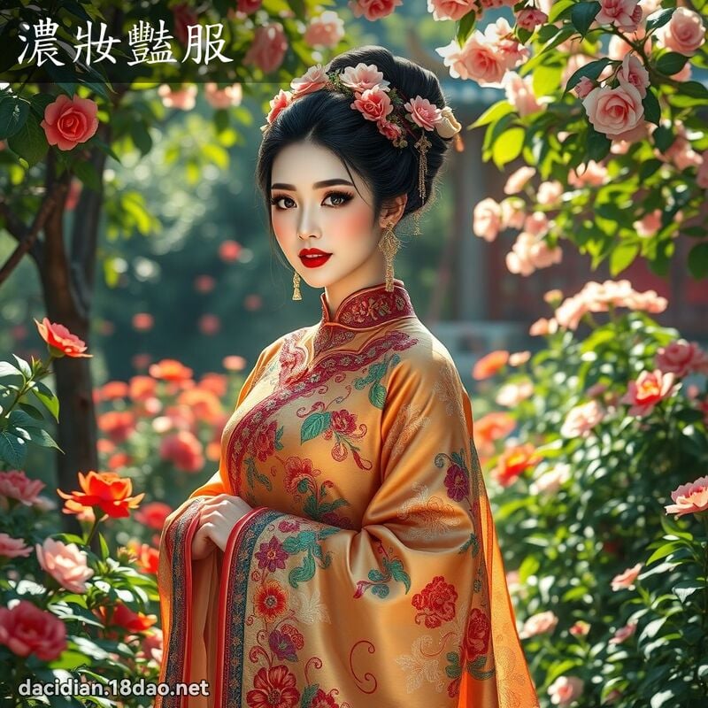 濃妝豔服 - 國語大辭典配圖