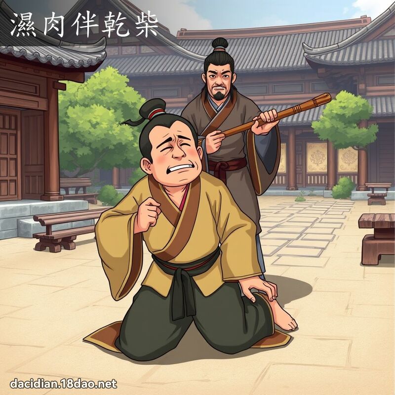 湿肉伴干柴 - 国语大辞典配图