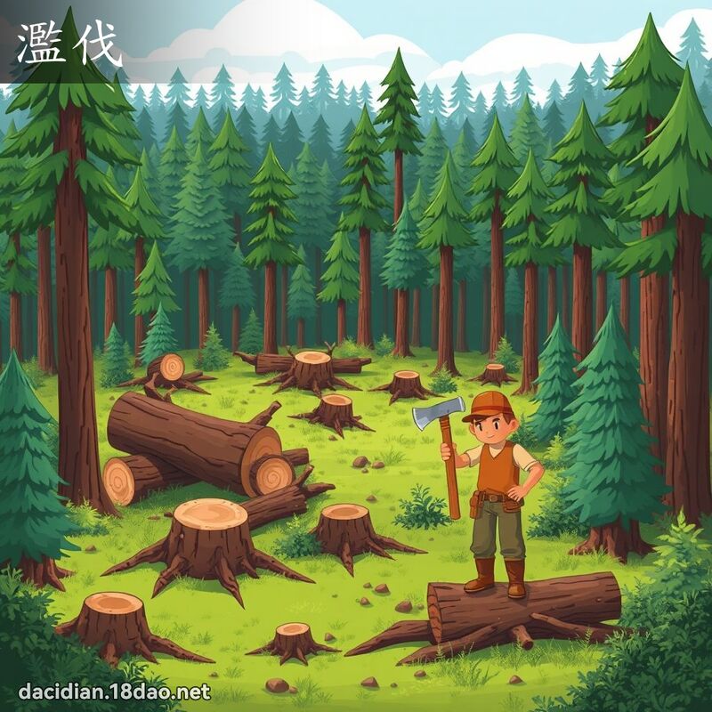 濫伐 - 國語大辭典配圖