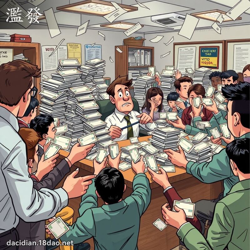 濫發 - 國語大辭典配圖