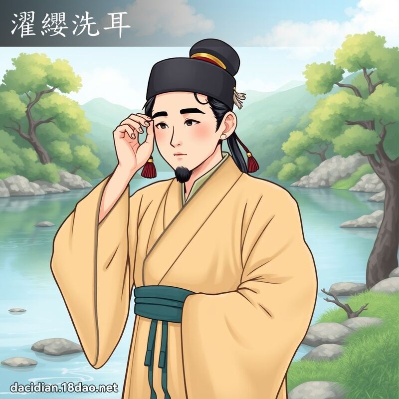 濯纓洗耳 - 國語大辭典配圖