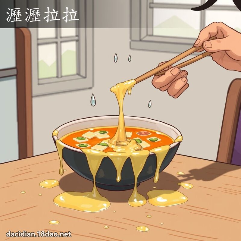瀝瀝拉拉 - 國語大辭典配圖
