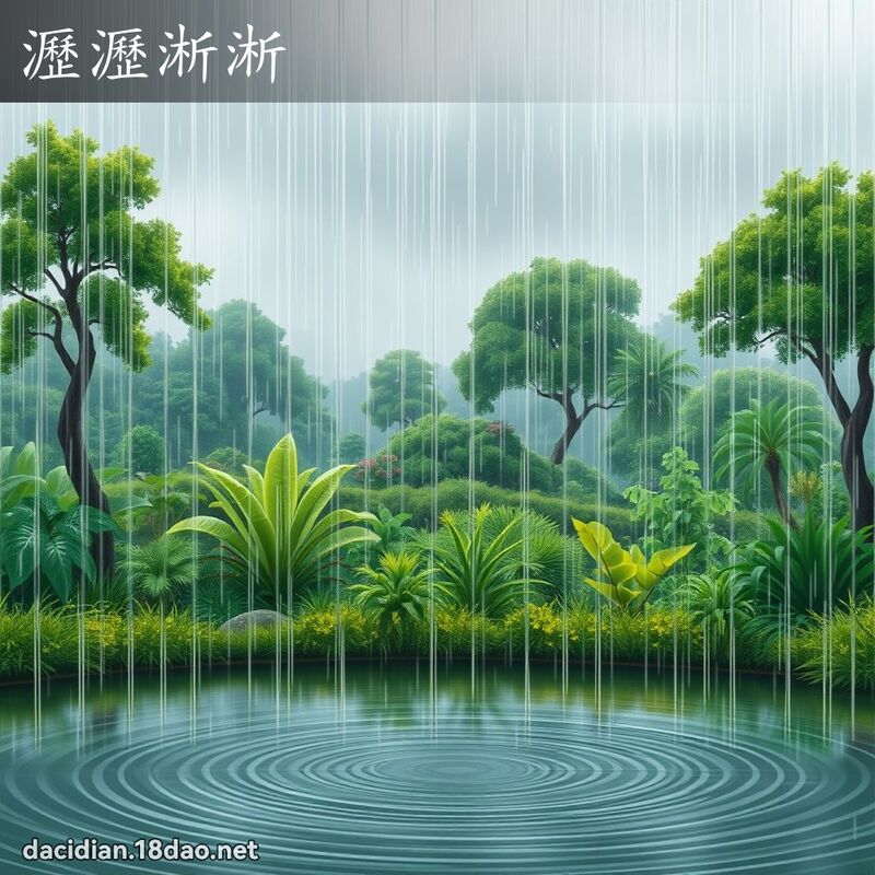 瀝瀝淅淅 - 國語大辭典配圖
