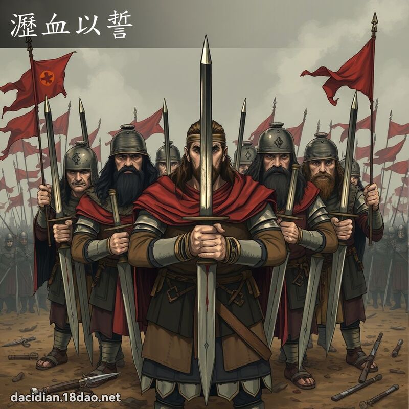 沥血以誓 - 国语大辞典配图