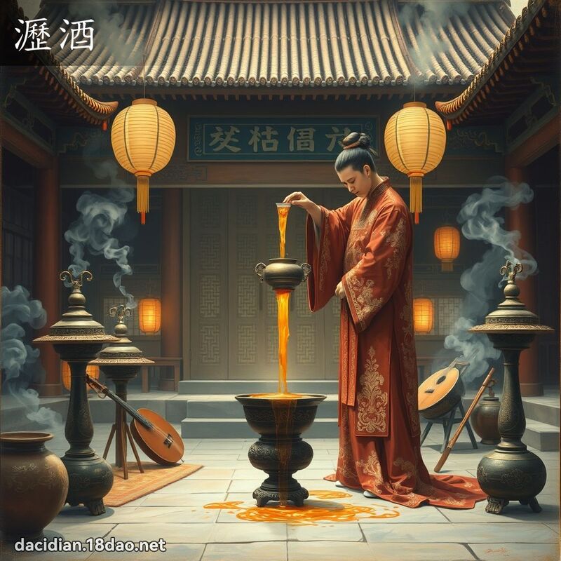 沥酒 - 国语大辞典配图