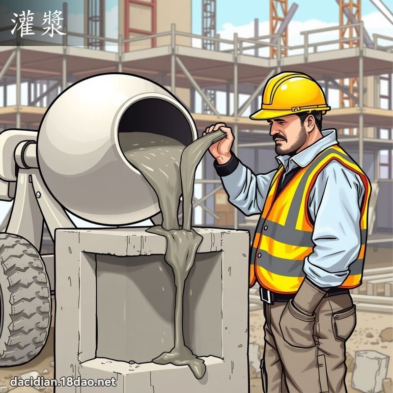 灌浆 - 国语大辞典配图
