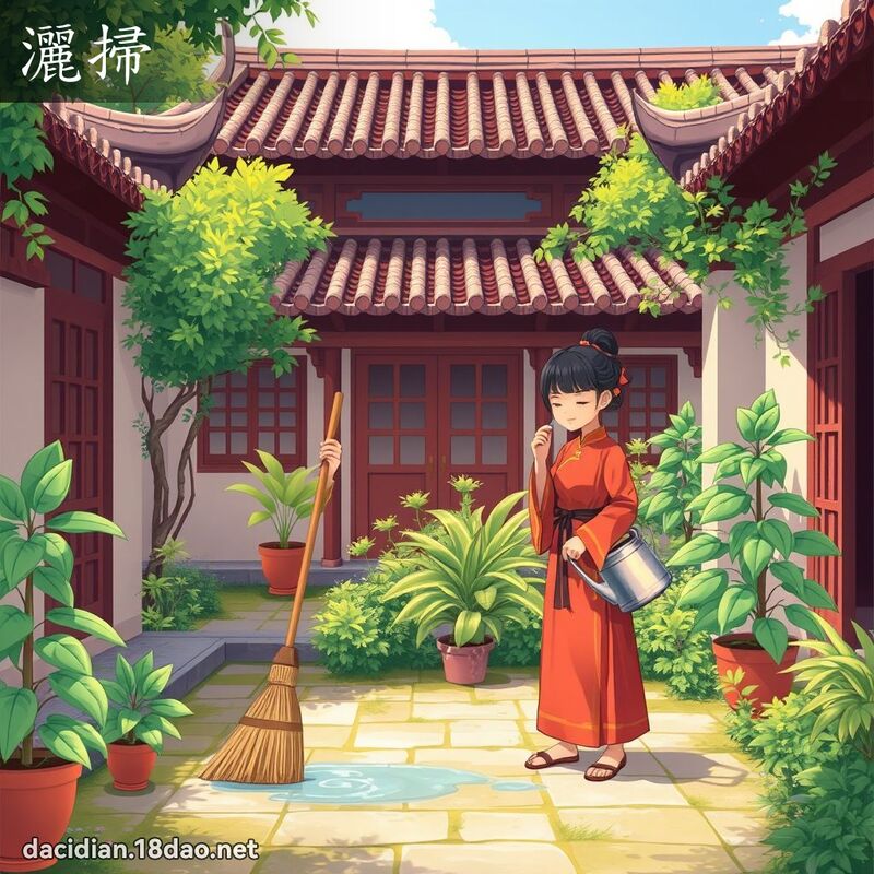 洒扫 - 国语大辞典配图