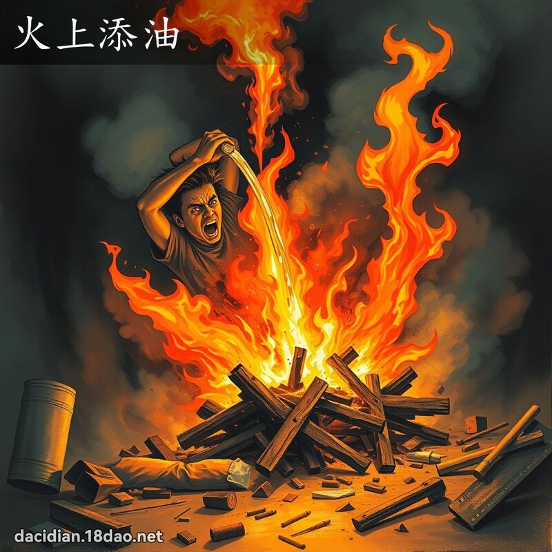 火上添油 - 國語大辭典配圖