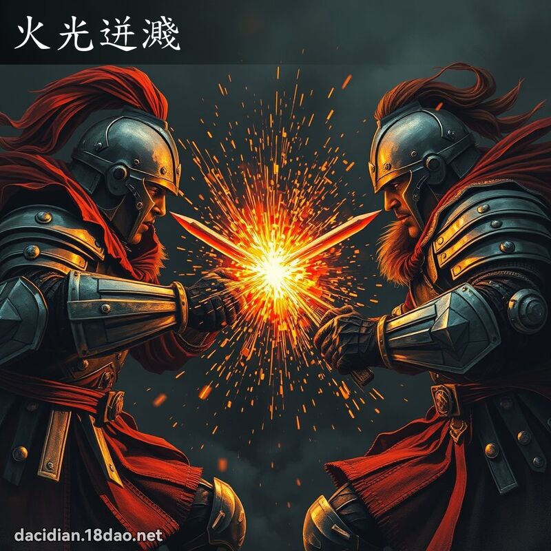 火光迸溅 - 国语大辞典配图