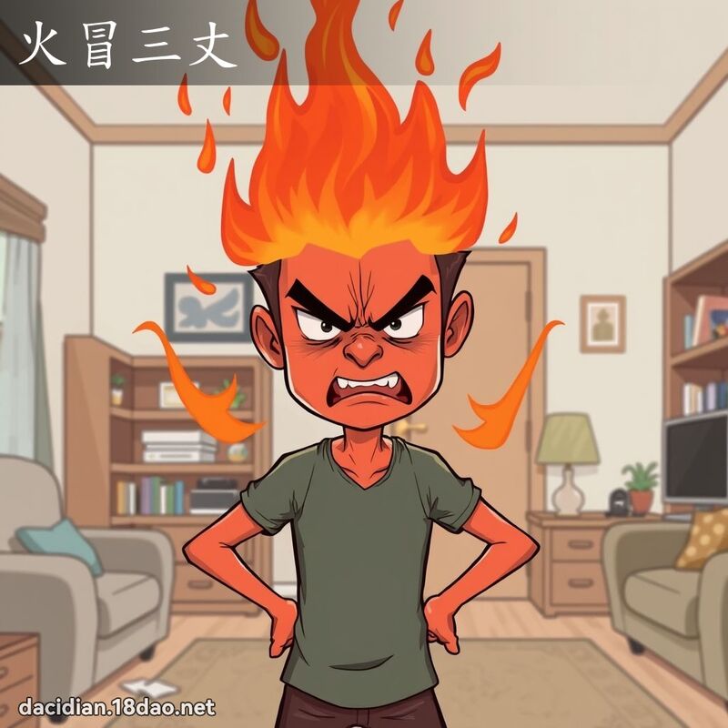 火冒三丈 - 國語大辭典配圖