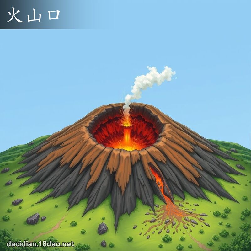火山口 - 国语大辞典配图