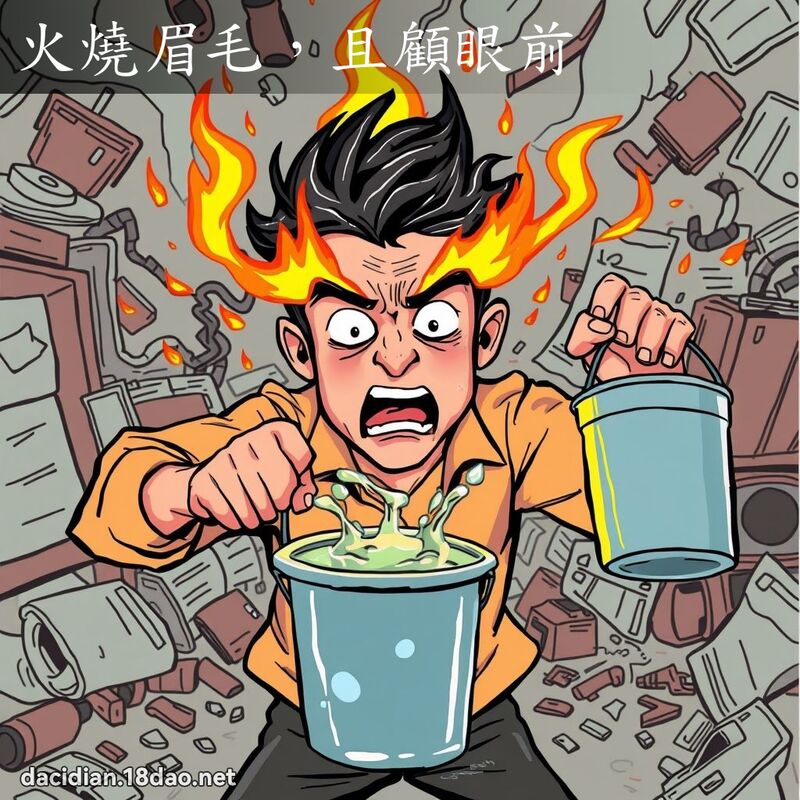 火烧眉毛，且顾眼前 - 国语大辞典配图