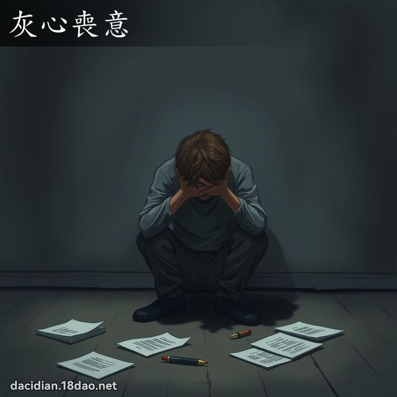 灰心喪意 - 國語大辭典配圖
