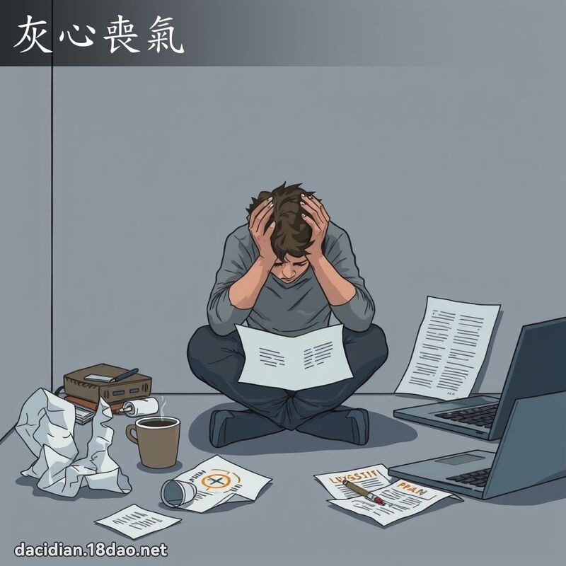 灰心丧气 - 国语大辞典配图