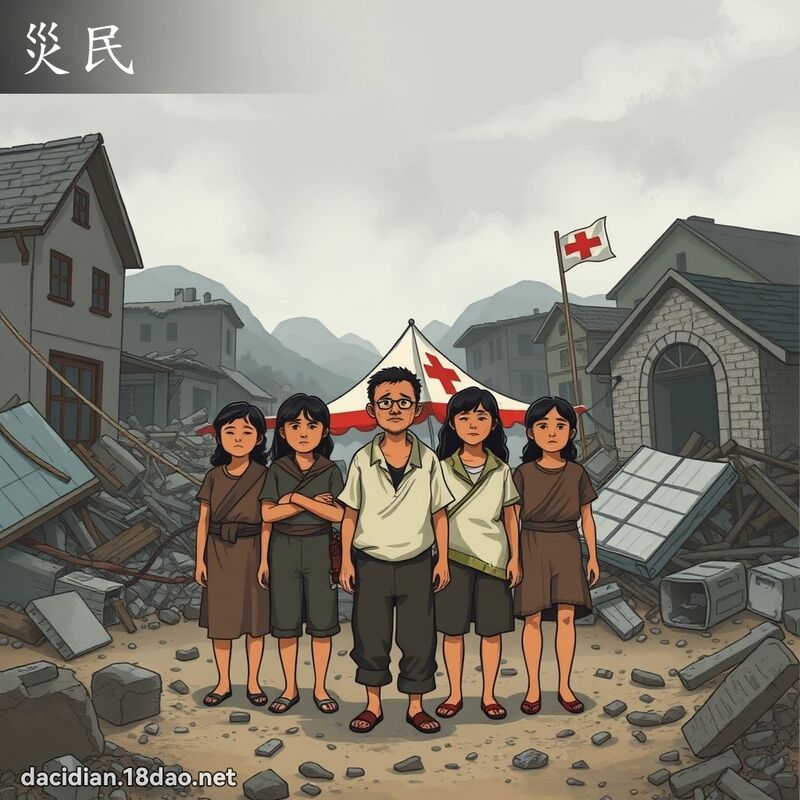 灾民 - 国语大辞典配图