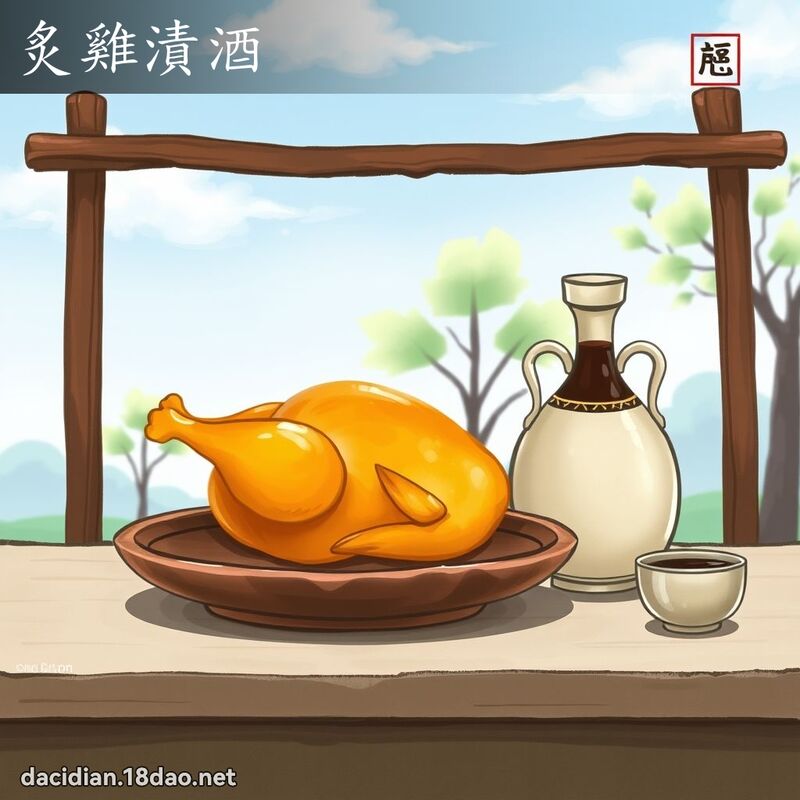 炙雞漬酒 - 國語大辭典配圖