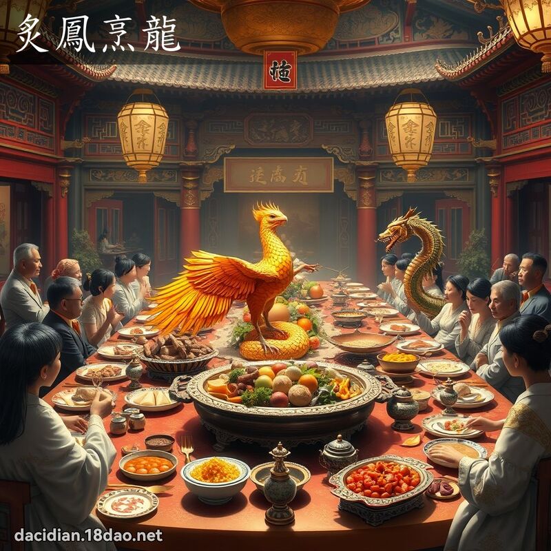 炙鳳烹龍 - 國語大辭典配圖