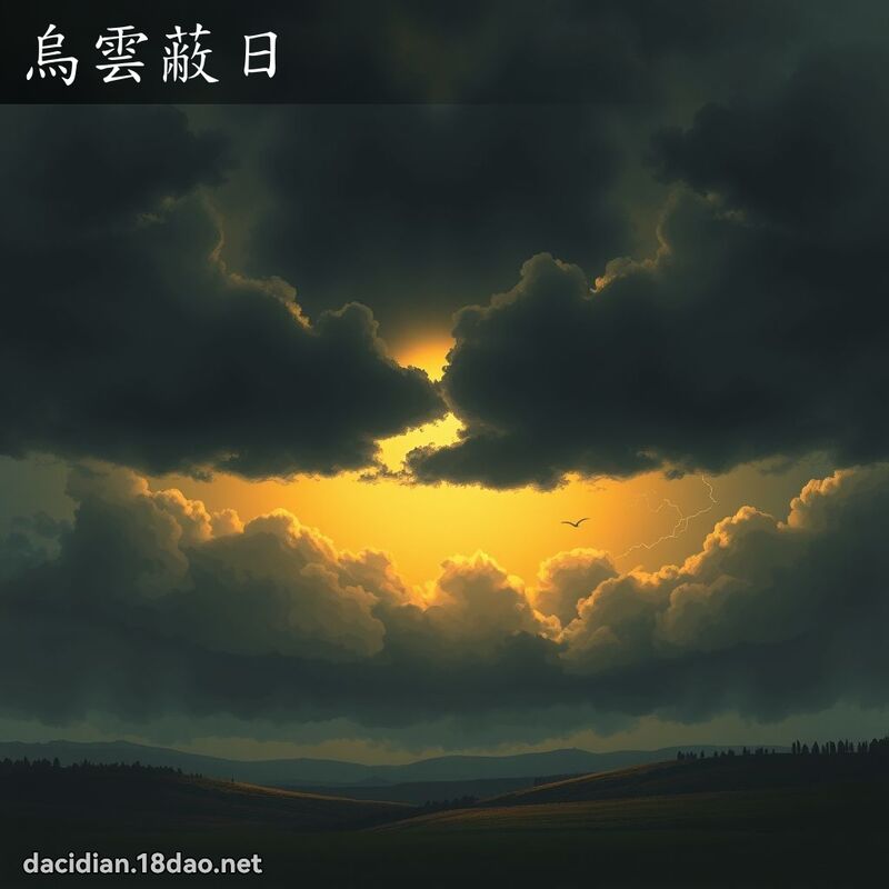 烏雲蔽日 - 國語大辭典配圖