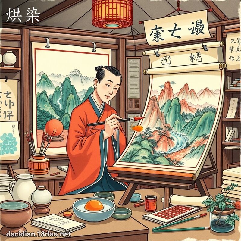 烘染 - 國語大辭典配圖