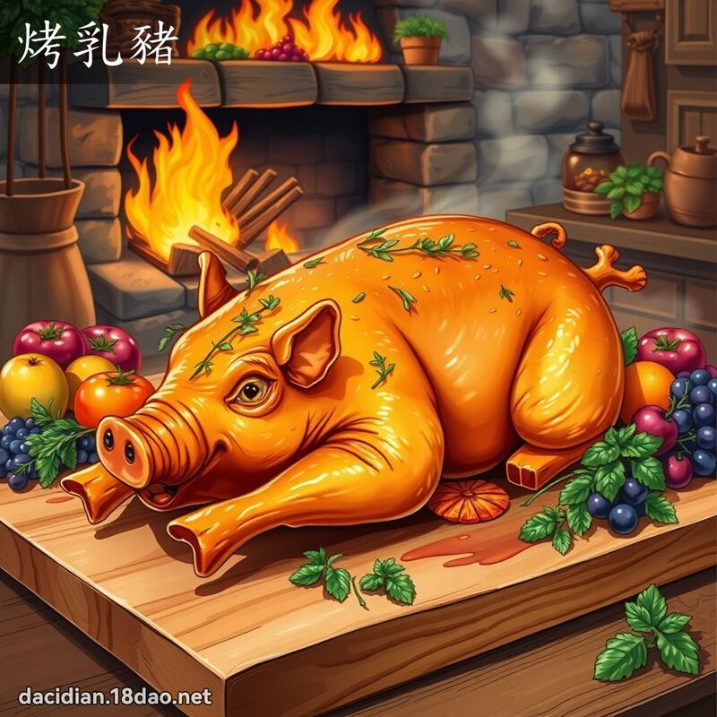 烤乳豬 - 國語大辭典配圖