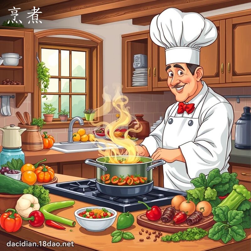 烹煮 - 国语大辞典配图