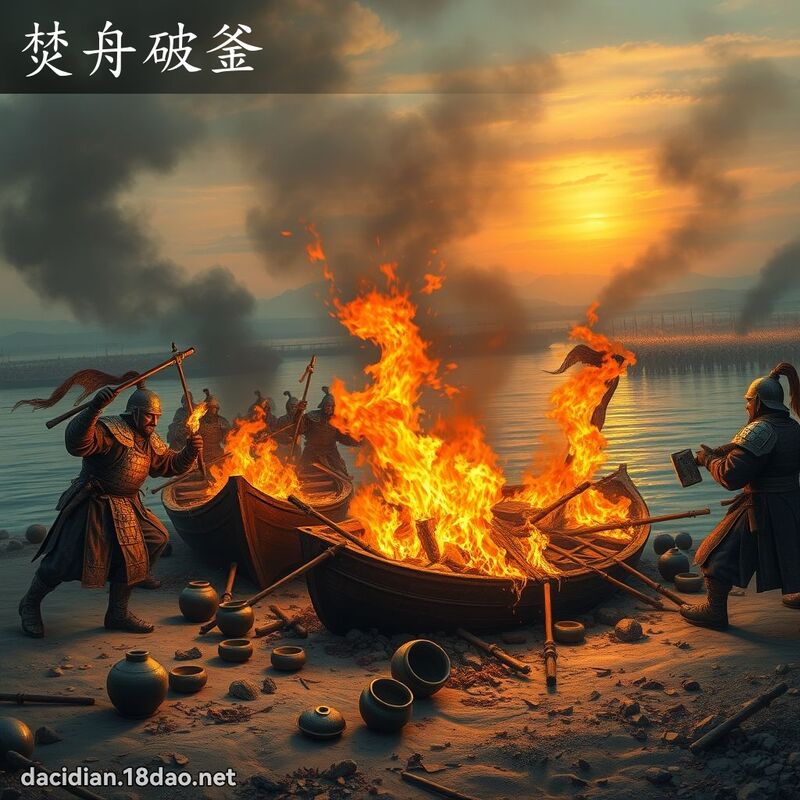 焚舟破釜 - 國語大辭典配圖