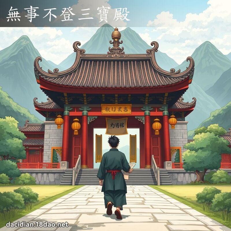 无事不登三宝殿 - 国语大辞典配图