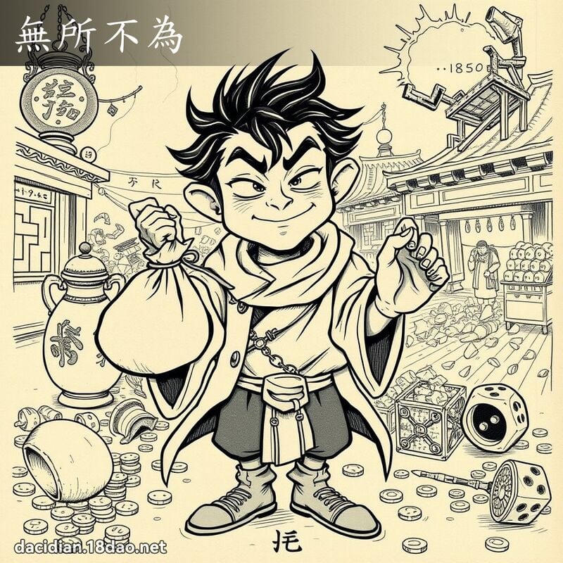 無所不為 - 國語大辭典配圖