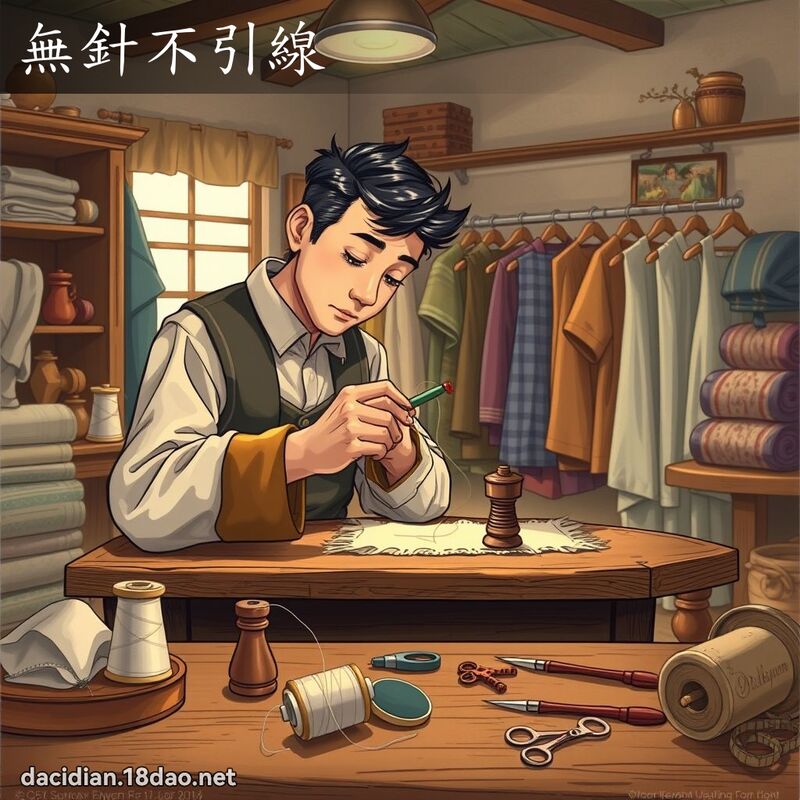 无针不引线 - 国语大辞典配图
