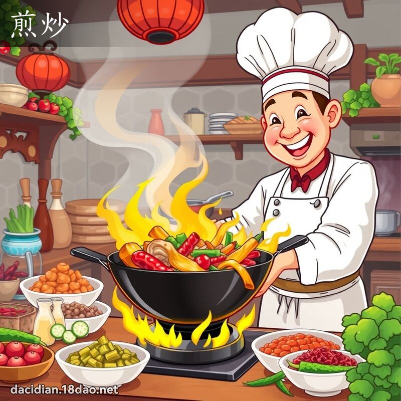 煎炒 - 国语大辞典配图