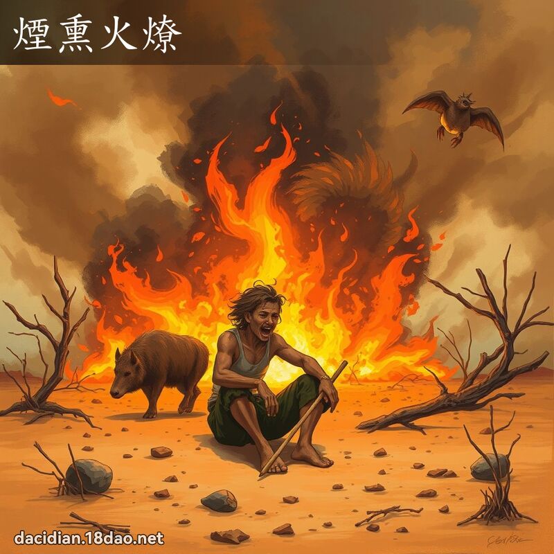 煙熏火燎 - 國語大辭典配圖