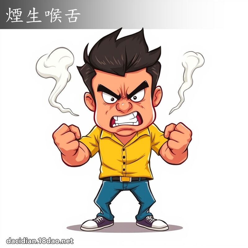 烟生喉舌 - 国语大辞典配图