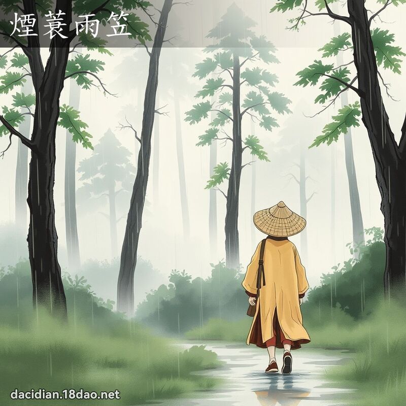煙蓑雨笠 - 國語大辭典配圖