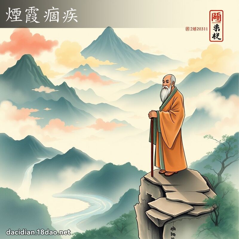 煙霞痼疾 - 國語大辭典配圖