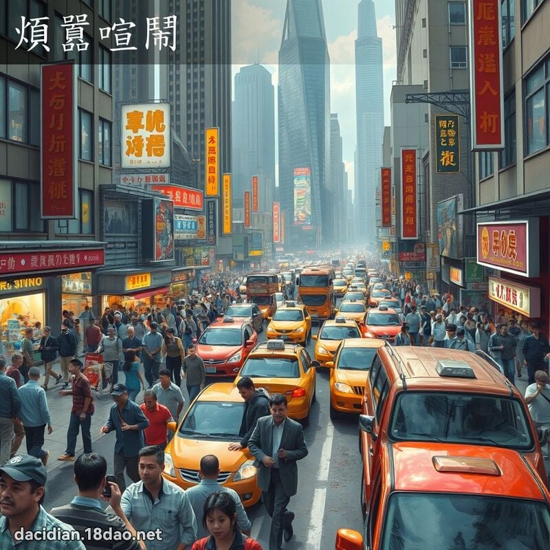 烦囂喧闹 - 国语大辞典配图